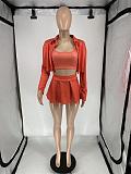 SUPER WHOLESALE | 3 Pieces Set with Jacket Top, Tanks, Skirt in Orange