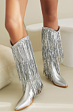 SUPER WHOLESALE | Tassel Bling Bling Sequins Boot in Silver