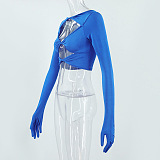 SUPER WHOLESALE |  Elastic Hollow-out Crop Top