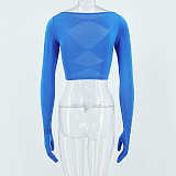 SUPER WHOLESALE |  Elastic Hollow-out Crop Top