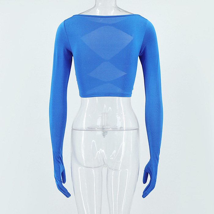 SUPER WHOLESALE |  Elastic Hollow-out Crop Top