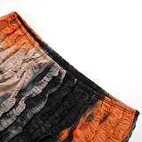 SUPER WHOLESALE | Tie-dye Ruffles Texture Halter Skirt Set