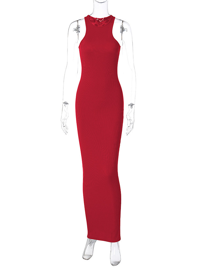 SUPER WHOLESALE |  Pit Material Tight Long Dress