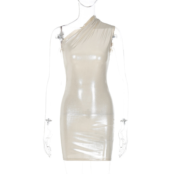 SUPER WHOLESALE |  One Shoulder Dress in Apricot