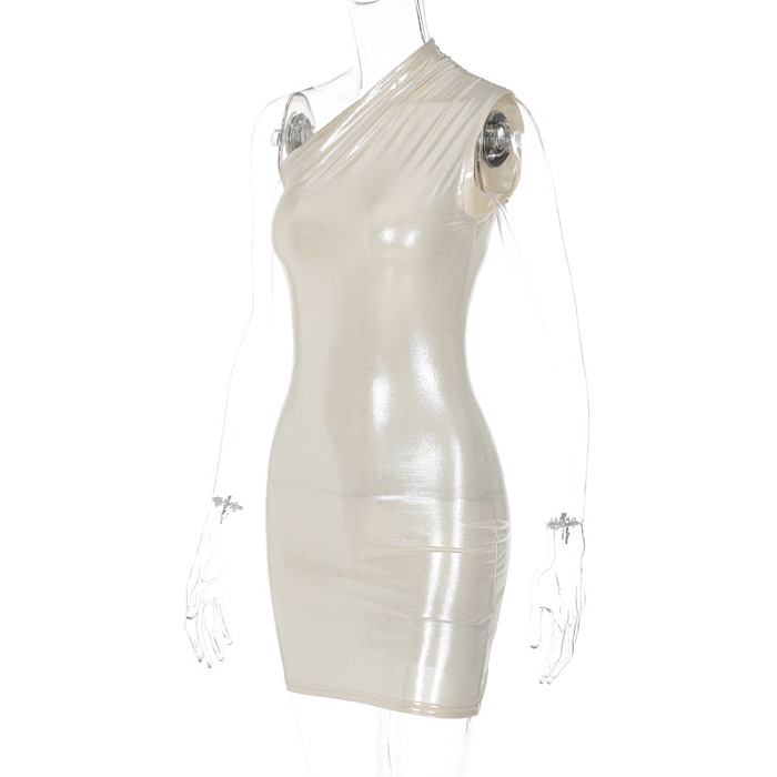 SUPER WHOLESALE |  One Shoulder Dress in Apricot