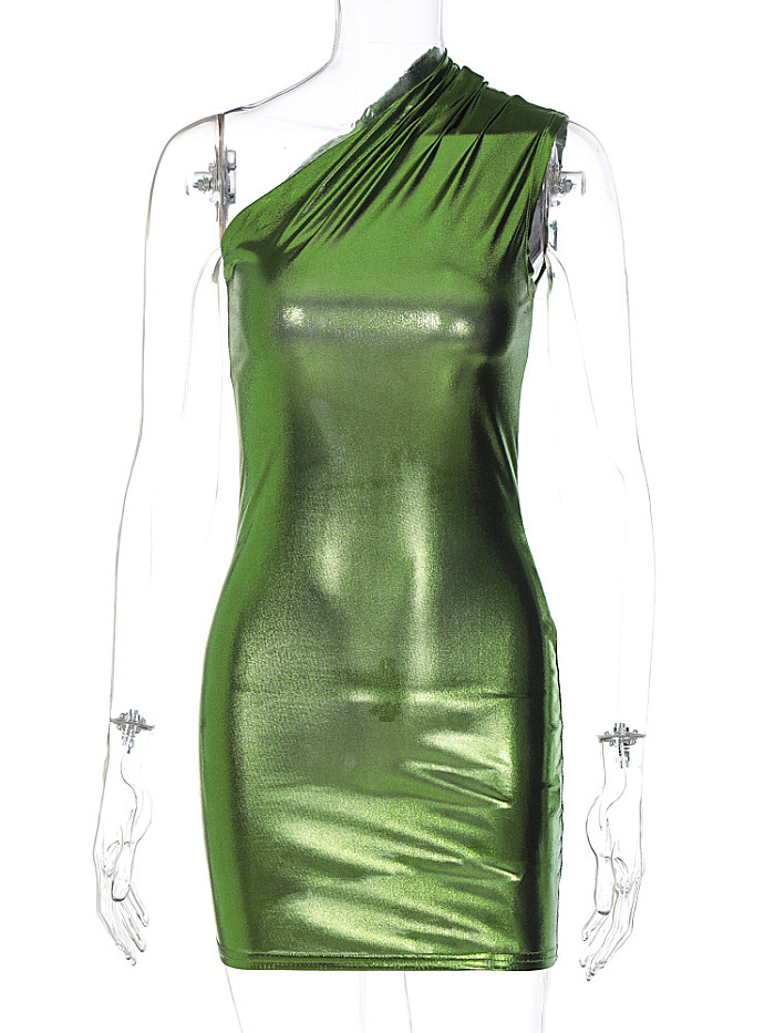 SUPER WHOLESALE |  One Shoulder Dress in Green