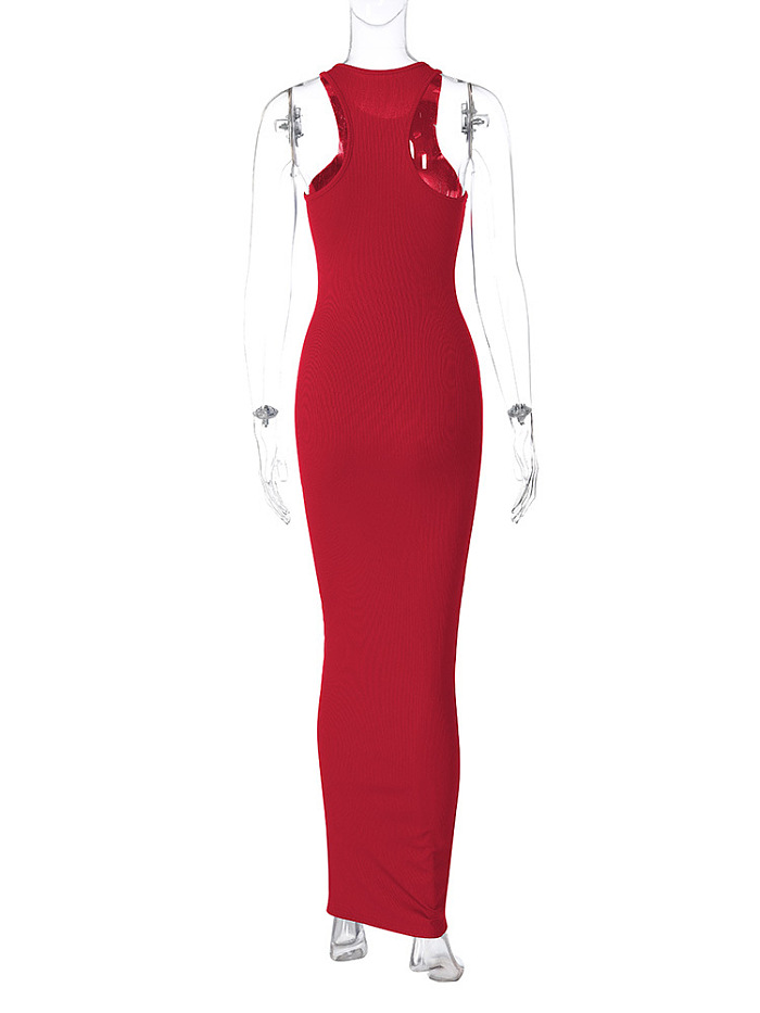 SUPER WHOLESALE |  Pit Material Tight Long Dress