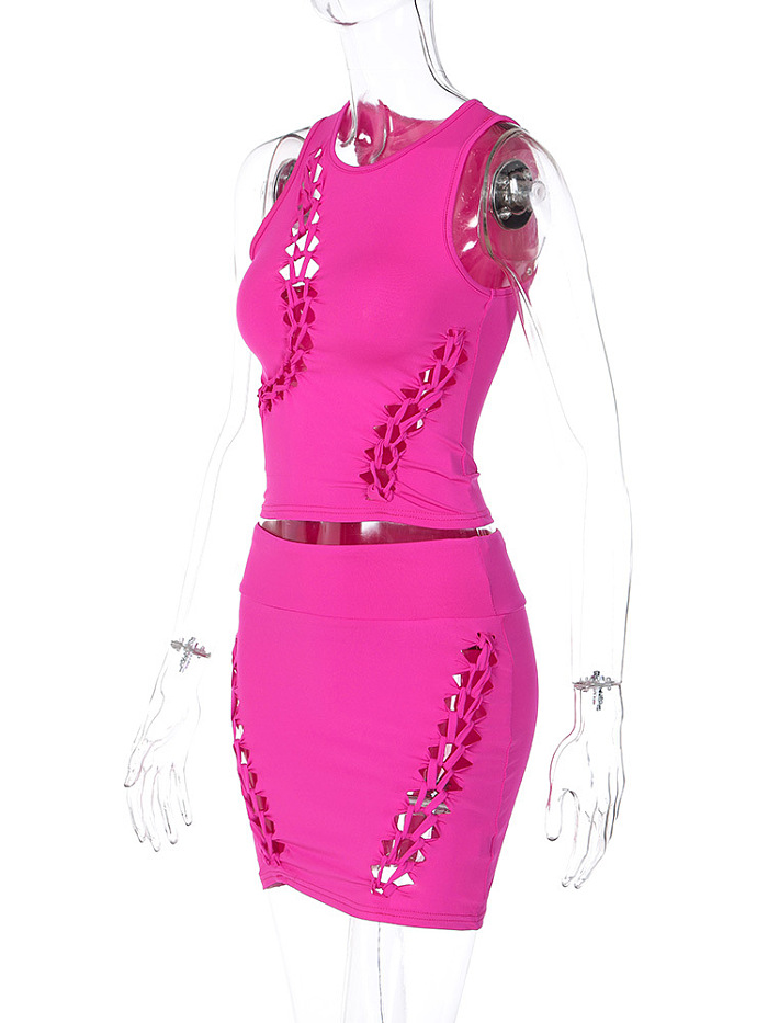 SUPER WHOLESALE |  Hollow-out Skirt Set