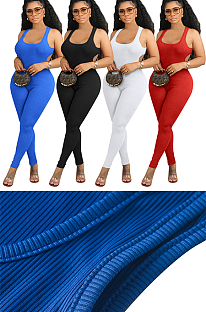 SUPER WHOLESALE | Pit Material Open Back Jumpsuit