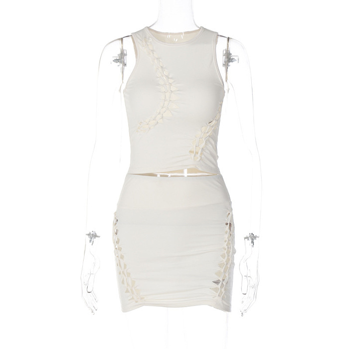 SUPER WHOLESALE |  Hollow-out Skirt Set