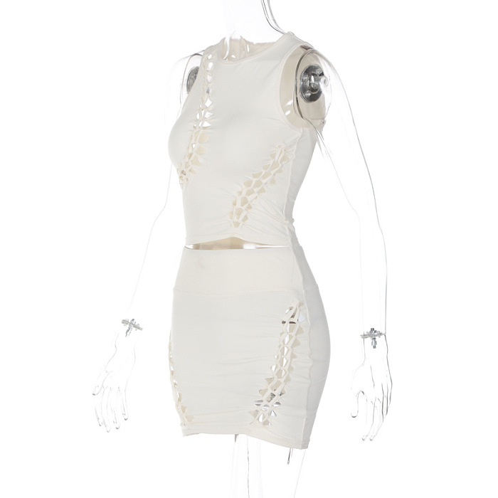 SUPER WHOLESALE |  Hollow-out Skirt Set