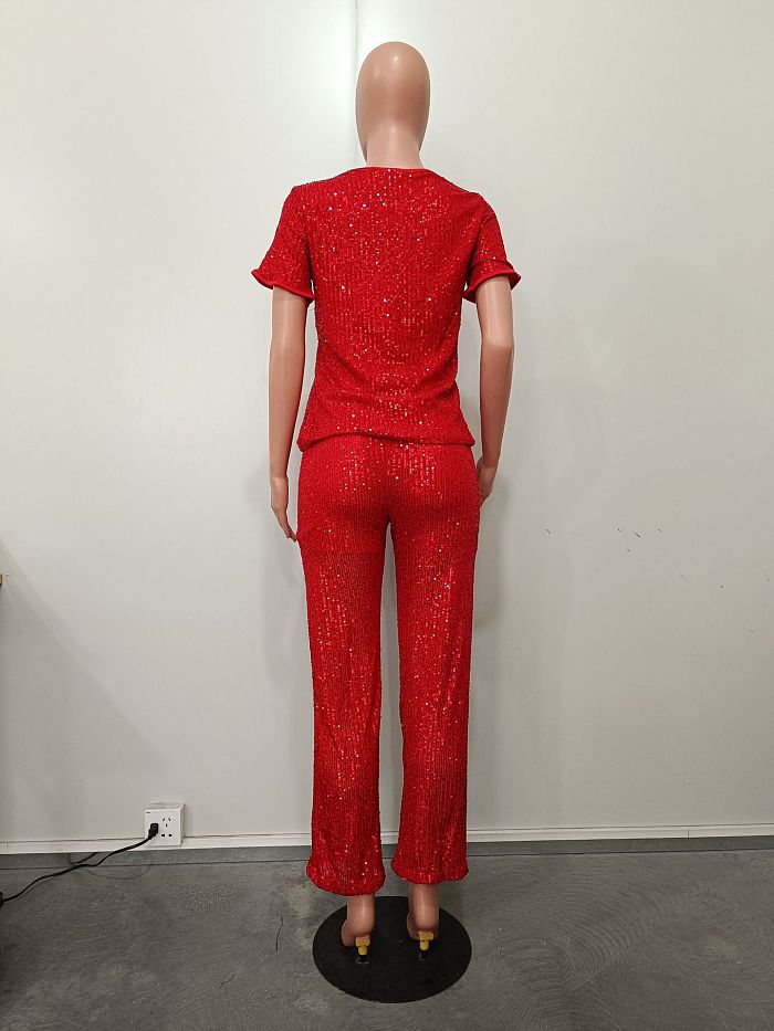 SUPER WHOLESALE | bling Bling Sequin Pants Set