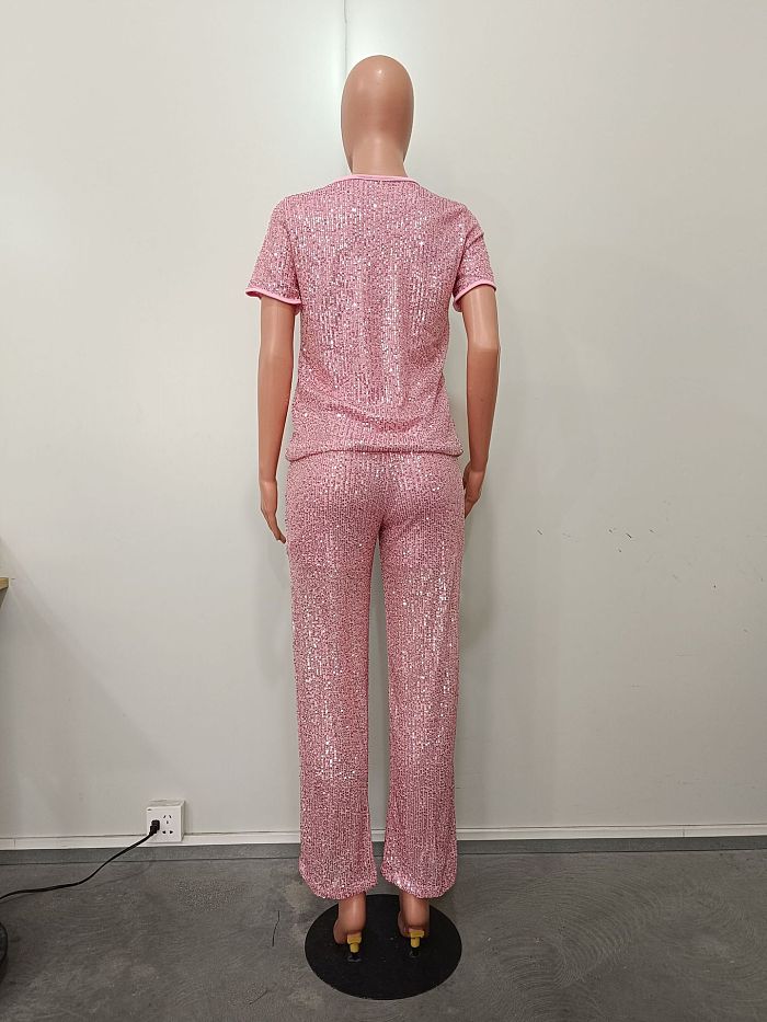 SUPER WHOLESALE | bling Bling Sequin Pants Set