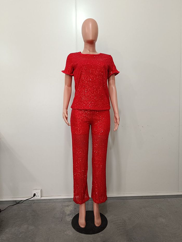 SUPER WHOLESALE | bling Bling Sequin Pants Set