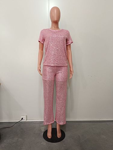 SUPER WHOLESALE | bling Bling Sequin Pants Set
