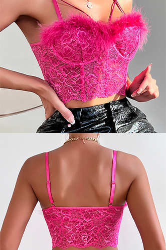 SUPER WHOLESALE |  Lace & Fur Vest Top