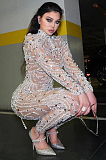 SUPER WHOLESALE | Bling Bling Fake Diamond Deco Jumpsuit