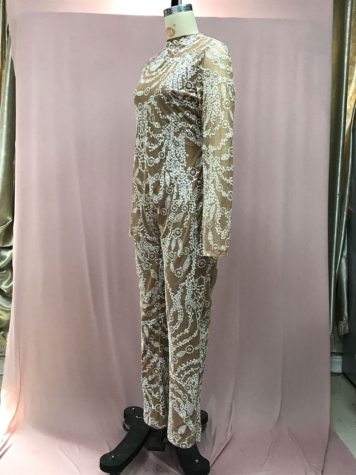 SUPER WHOLESALE | Bling Bling Fake Diamond Deco Jumpsuit
