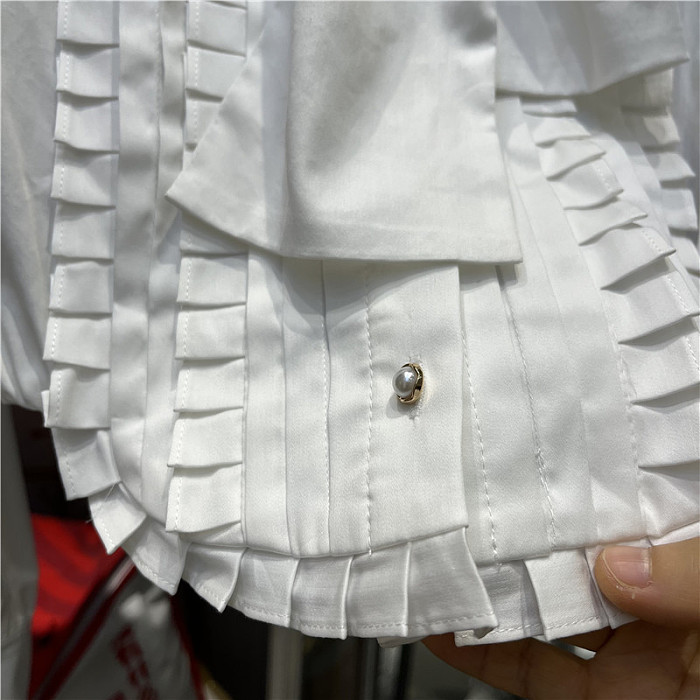 SUPER WHOLESALE | Front Bow Patchwork Shirt