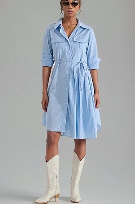SUPER WHOLESALE | Asymmetric Cut Shirt Dress