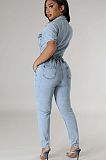 SUPER WHOLESALE | Denim Waist Drawstring Jumpsuit