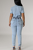 SUPER WHOLESALE | Denim Waist Drawstring Jumpsuit