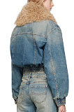 SUPER WHOLESALE | Fur Neck Denim Jacket