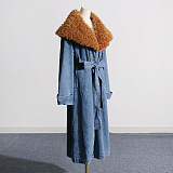 SUPER WHOLESALE | Fur Neck Denim Coat