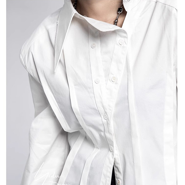 SUPER WHOLESALE | Narrow Collar Fashion Cut Shirt