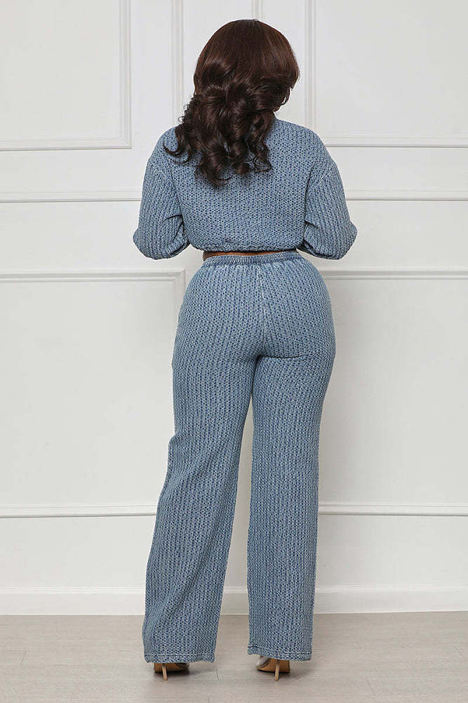 SUPER WHOLESALE | High Waist Self-tied Pants Set
