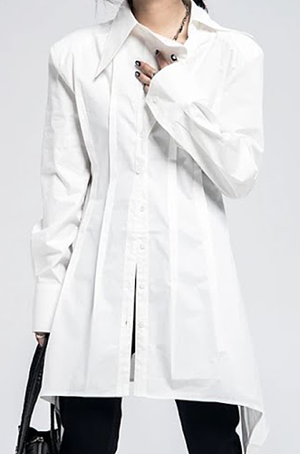SUPER WHOLESALE | Narrow Collar Fashion Cut Shirt