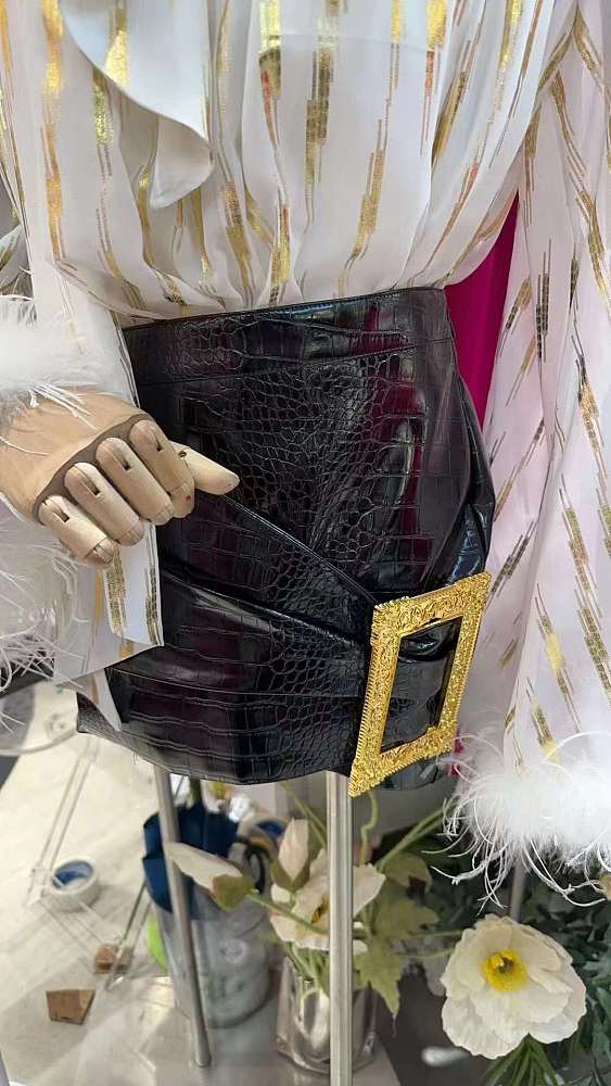 SUPER WHOLESALE |  Buckle Deco Pu Skirt