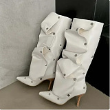 SUPER WHOLESALE | Wave Button Up Boots in Black