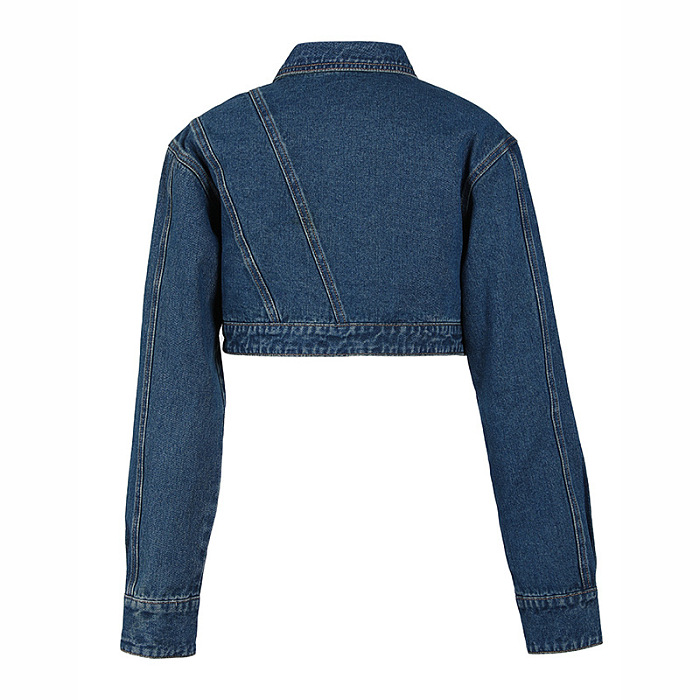 SUPER WHOLESALE |  Denim Asymmertric Cut Jacket Top