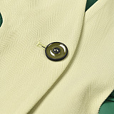 SUPER WHOLESALE | Patchwork Pu Material Blazer