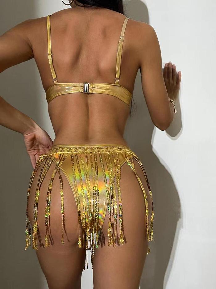 SUPER WHOLESALE | Bikini with Tassel Dress