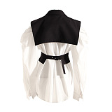 UPER WHOLESALE | Latern Sleeve Shirt with Black Vest