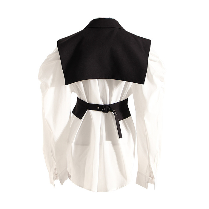 UPER WHOLESALE | Latern Sleeve Shirt with Black Vest