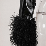 UPER WHOLESALE | Fur Pu Material Coat in Black
