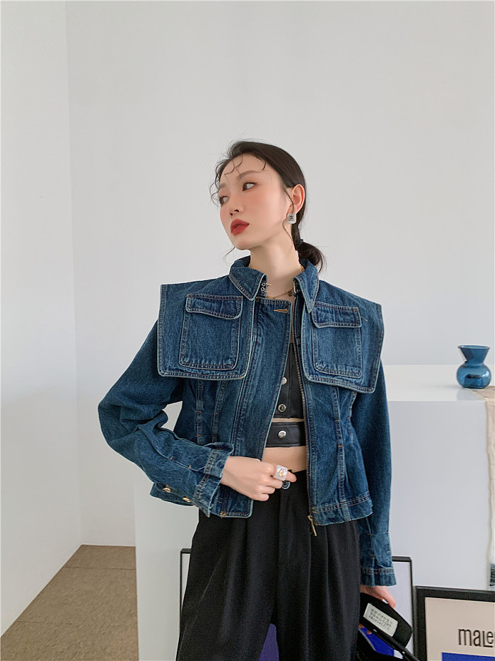 SUPER WHOLESALE |Denim Cargo Jacket