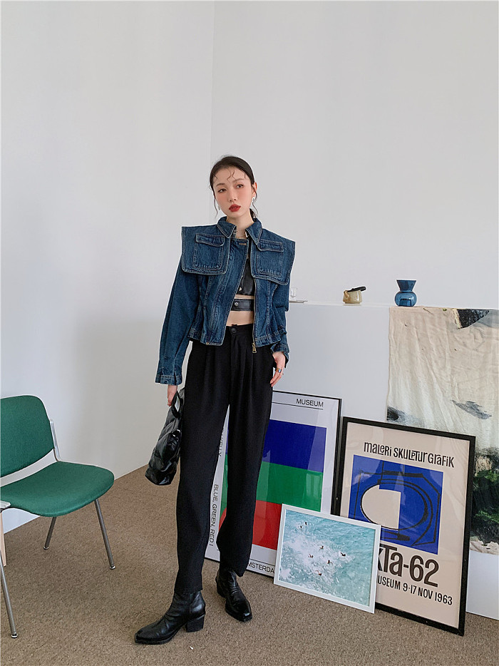 SUPER WHOLESALE |Denim Cargo Jacket