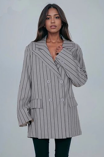 SUPER WHOLESALE | Zebra Strip Blazer Top