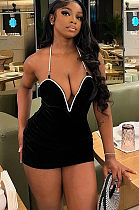 SUPER WHOLESALE |  Plunging Neck Halter Dress