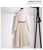 SUPER WHOLESALE |  Pleated Dress with Built-in belt