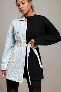 SUPER WHOLESALE |  Patchwork Denim Coat