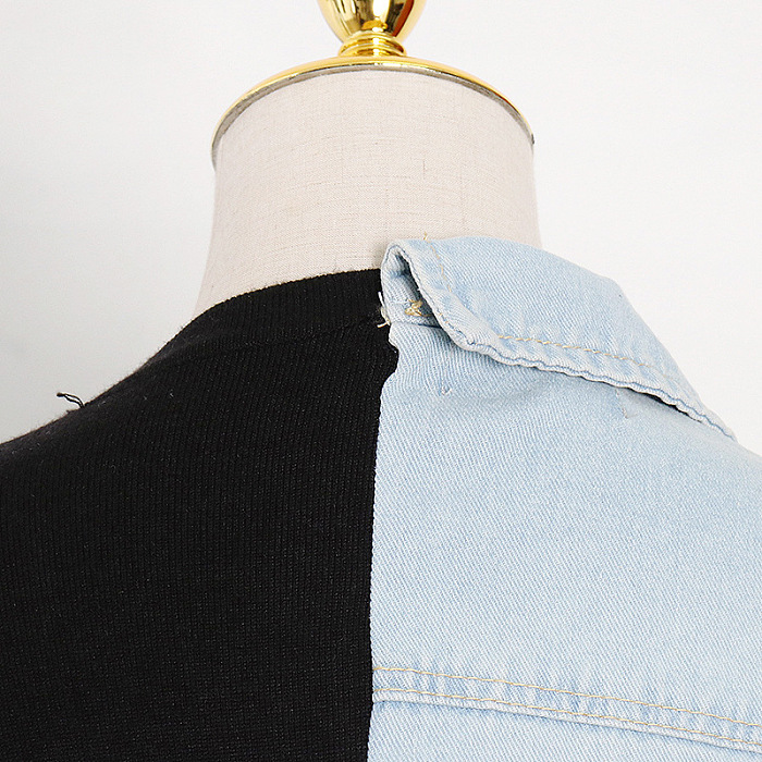 SUPER WHOLESALE |  Patchwork Denim Coat