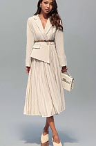 SUPER WHOLESALE |  Pleated Dress with Built-in belt