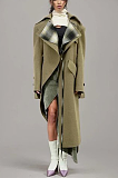 SUPER WHOLESALE | Spring New Style Faux Two-Piece Contrast Color Asymmetrical Woolen Coat