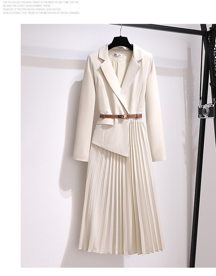 SUPER WHOLESALE |  Pleated Dress with Built-in belt