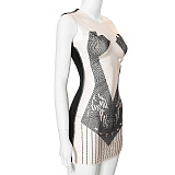 SUPER WHOLESALE |See-through Bling Bling Mini Dress